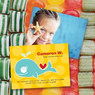 Cartão De Visita Chamada de perfil de foto de criança verde de bale