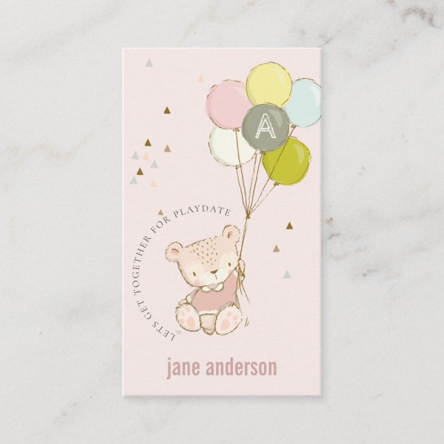 Cartão De Visita Chamada de Reprodução do Monograma do Balão do Urs (Frente)