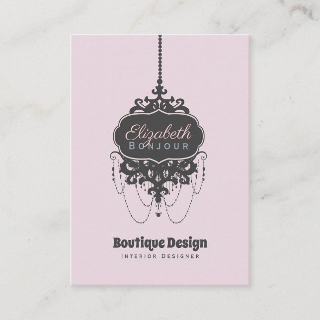 Cartão De Visita Chandelier Chic (Alterar Cor) - (Frente)