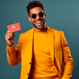 CARTÃO DE VISITA CHANNEL YOUTUBER LOGO CÓDIGO QR CORAL