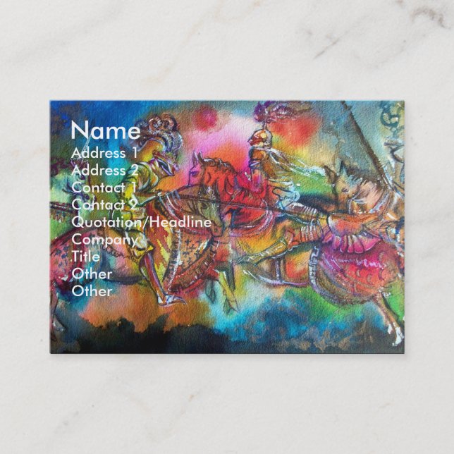 CARTÃO DE VISITA CHANSON DE ROLAND/ COMBATE DE KNIGHTS NO TURNO (Frente)