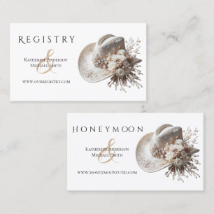 Cartão De Visita Chapéu branco de vaqueira com floricultura Registr