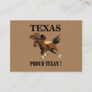 Cartão De Visita Chapéu de Cowboy Cavalo Orgulhoso Texano Texas 
