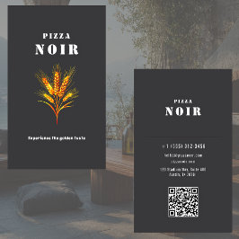 Cartão De Visita Charcoal Pizza Restaurant Golden Wheat Shop