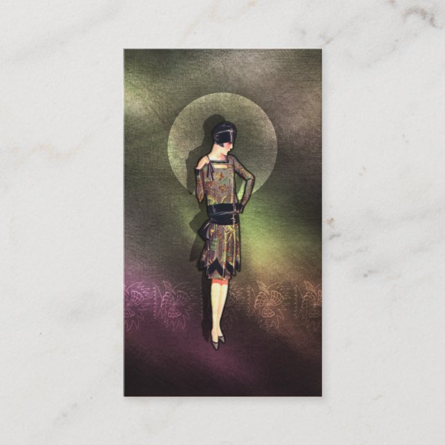 Cartão De Visita Charla - forma do 1920 no Taupe, no Brown & no (Frente)