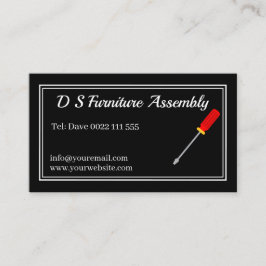 Cartão De Visita Chave de fenda do conjunto do mobiliário Preta