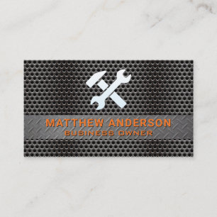 Cartão De Visita Chave de Martelo   Logotipo de Ferramenta Manual