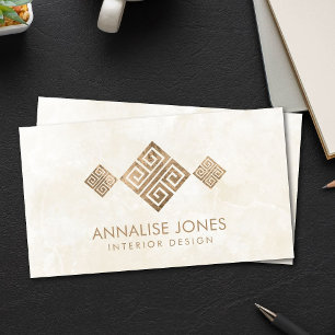 Cartão De Visita Chave Grega do Luxo - Medidor Grego - Vintage Dour