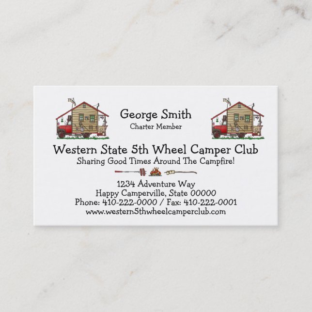 Cartão De Visita Chaveiro do campista do Hillbilly do campónio (Frente)