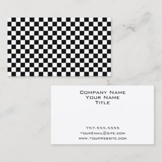 Cartão De Visita Checkerboard preto e branco clássico por STaylor