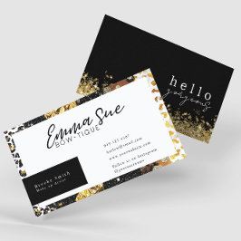 Cartão De Visita Cheetah Leopard Impressão Alô Elegante