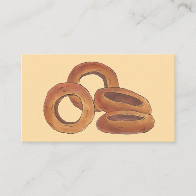 Cartão De Visita Chef Caterer Cook de Onion Fried Rings Fast Comida (Frente)