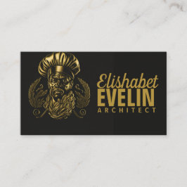 Cartão De Visita Chef Catering Dourado Negra Moderna Piscando 432