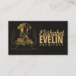 Cartão De Visita Chef Catering Dourado Negra Moderna Piscando 507