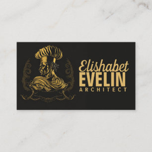 Cartão De Visita Chef Catering Dourado Negra Moderna Piscando 507