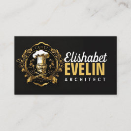 Cartão De Visita Chef Catering Dourado Preto Moderno Capung657