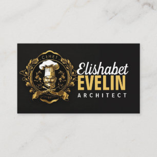 Cartão De Visita Chef Catering Dourado Preto Moderno Capung657