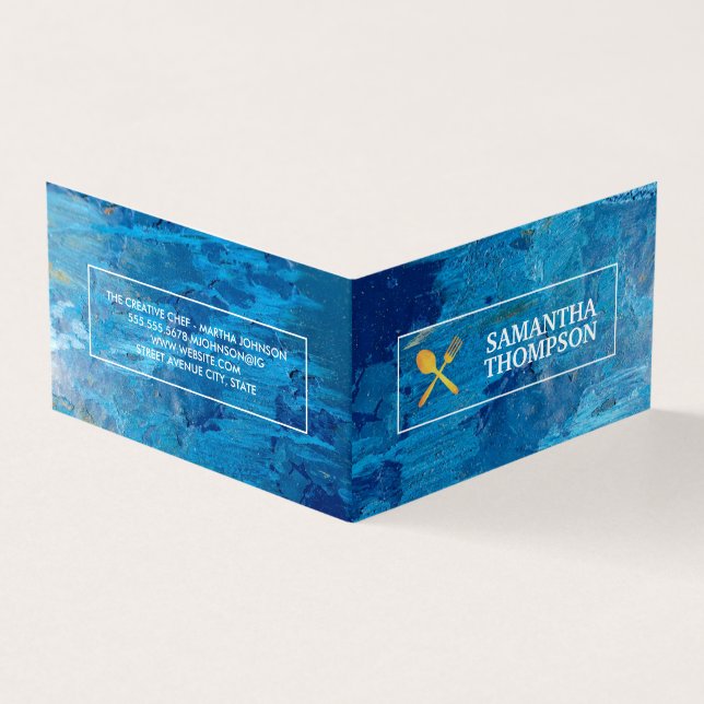 Cartão De Visita Chef Creative | Utensílios Cozinhar | Arte Moderna (Exterior)