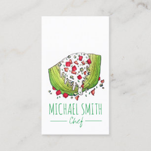 Cartão De Visita Chef de Comida de Salada de Alface Iceberg