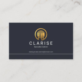 Cartão De Visita Chef de cozinha Dourado com limite mínimo simples