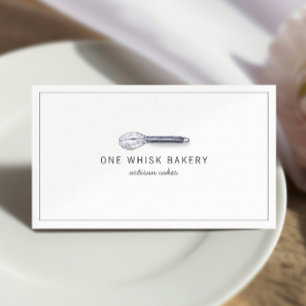 Cartão De Visita Chef de cozinha moderna caterer Watercolor Whisk