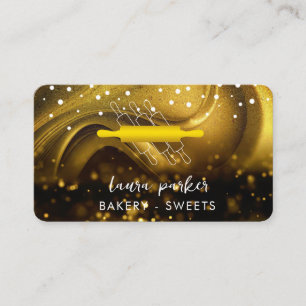 Cartão De Visita Chef de padaria Rolando pino branco Dourado feito 