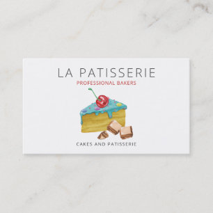 Cartão De Visita Chef de pastelaria de bolos azuis modernos