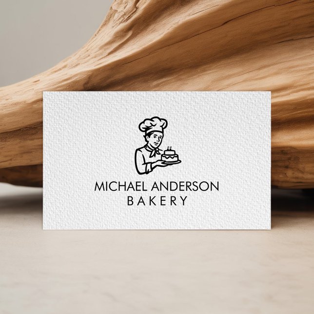 Cartão De Visita Chef de Pastelaria de Padaria Profissional (Criador carregado)