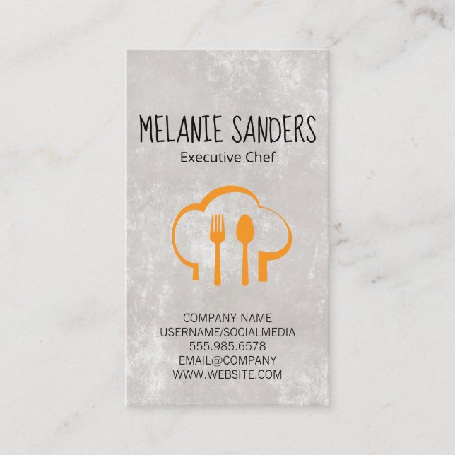 Cartão De Visita Chef Hat e Silverware (Frente)