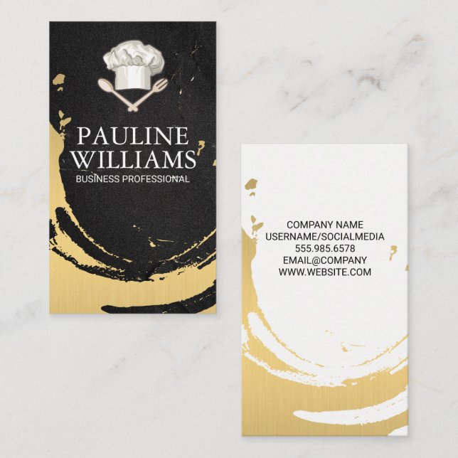 Cartão De Visita Chef Hat | Ferramentas de cozinha | Culinária (Frente/Verso)