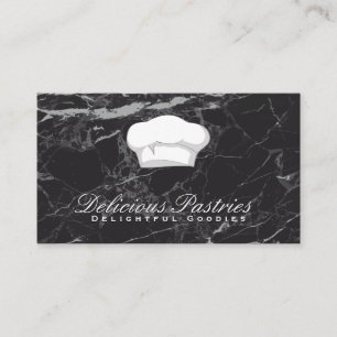Cartão De Visita Chef Hat Mármore negro legante