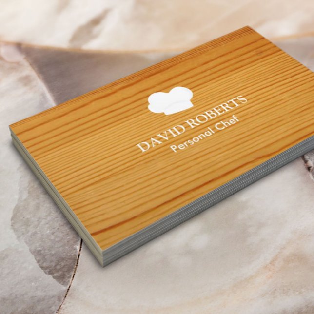 Cartão De Visita Chef Madeira de apoio profissional (Criador carregado)