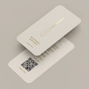 Cartão De Visita Chef Minimalista Assador Pastelaria Caterista Arei