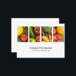 Cartão De Visita Chef Nutricionista de Fotografia de Vegetais Elega<br><div class="desc">Design de cartão de visita moderno elegante com fotos profissionais de estúdio de legumes. Perfeito para catering,  serviço de comidas,  treinador de nutrição,  consultoria de saúde,  chef pessoal.</div>