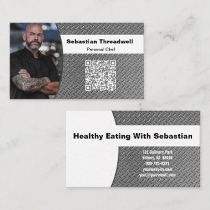 Cartão De Visita Chef Pessoal Placa Diamante Foto Personalizada 