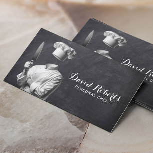 Cartão De Visita Chef Privado de Chef Restaurante Chalkboard