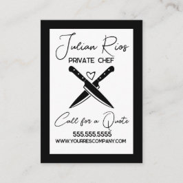 Cartão De Visita Chef Restaurante Cozinhando Knifes