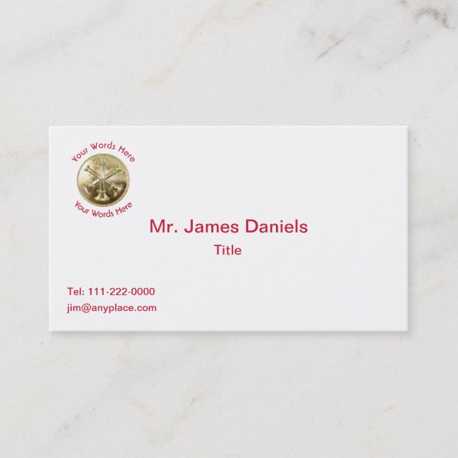 Cartão De Visita Chefe do Batalhão de Bombeiros Dourado Medalhão (Frente)