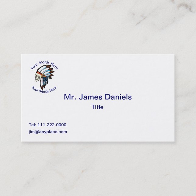 Cartão de visita Chefe Indiano (Frente)