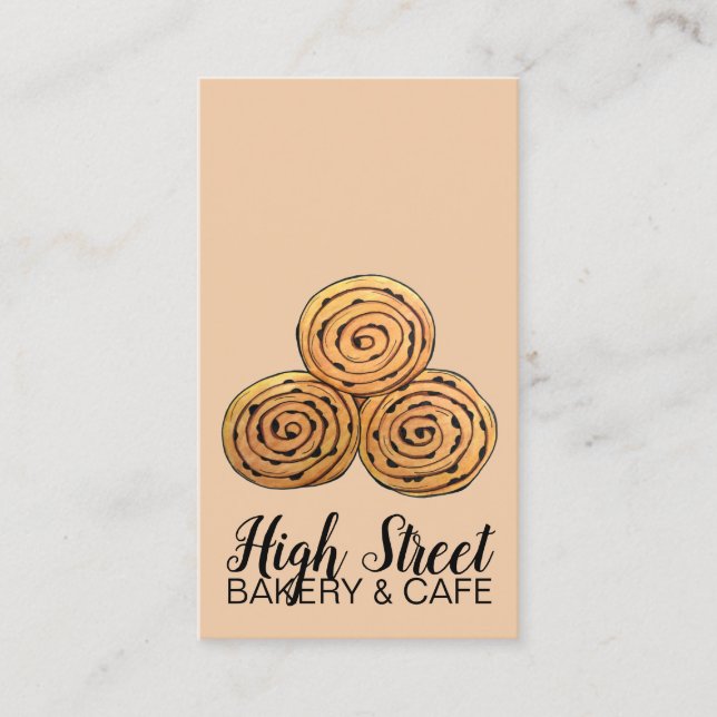 Cartão De Visita Chelsea Buns Corrente Roll Bakery Feita Em Homemad (Frente)