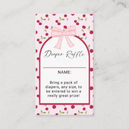Cartão De Visita Cherry On Top Baby Shower Diaper Raffle Game