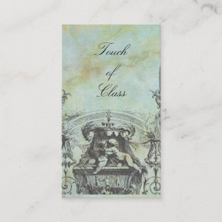 Cartão De Visita Cherub anjo arquitetura francesa verde