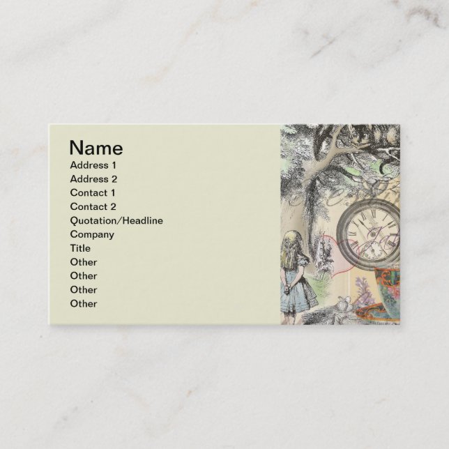 Cartão De Visita Cheshire Cat Alice Wonderland Classic (Frente)