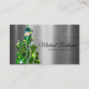 Cartão De Visita Chess Coach King Metalver Faux
