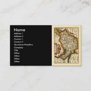 Cartão De Visita "Chester" Cheshire, mapa do condado, Inglaterra