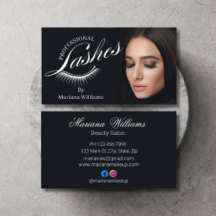Cartão De Visita chibatadas profissionais, na moda de fotos preto d