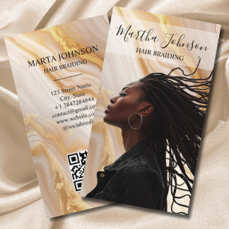Cartão De Visita Chic Afro-American Braids Dourado Braids Braids Br