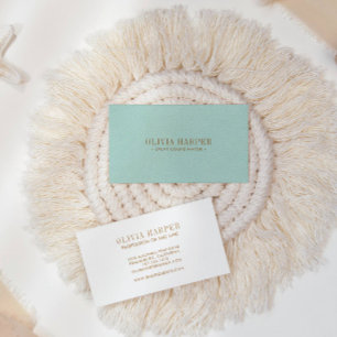 Cartão De Visita Chic AQUA  Pleno aspecto do couro