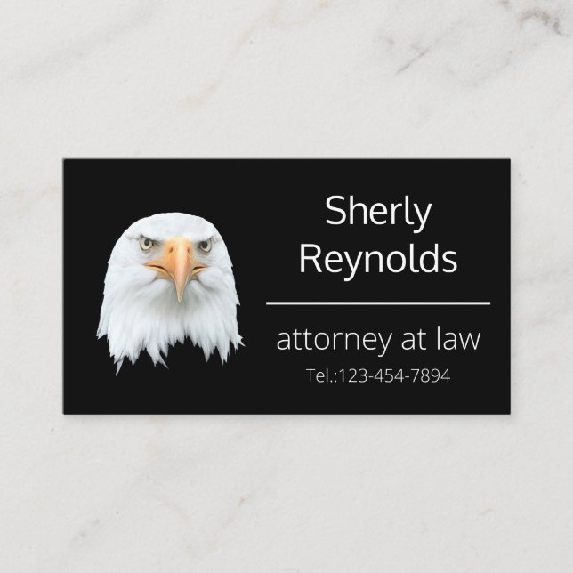 Cartão De Visita Chic Bald Eagle personalizável (Frente)