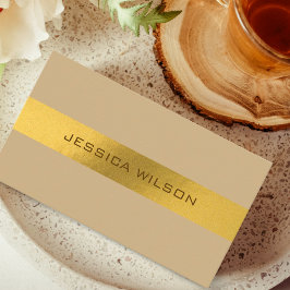 Cartão De Visita Chic beige pastel earthy gold frame business card